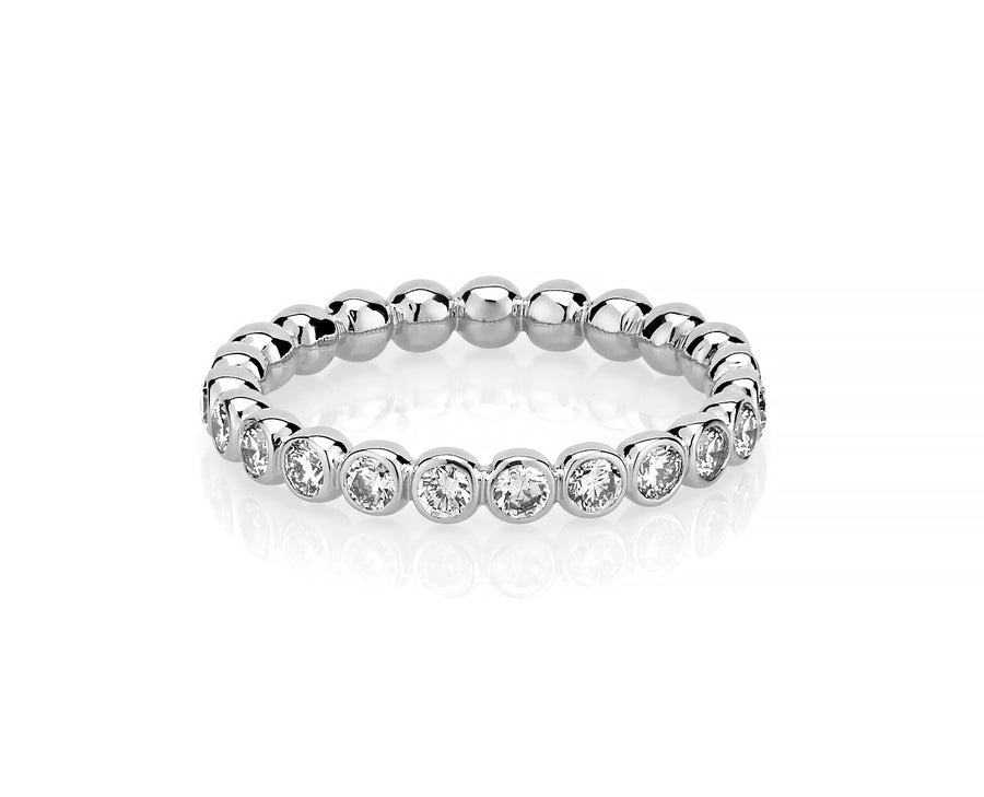 14K Halfway Diamond Ball Ring Rings - Alex Mika Jewelry