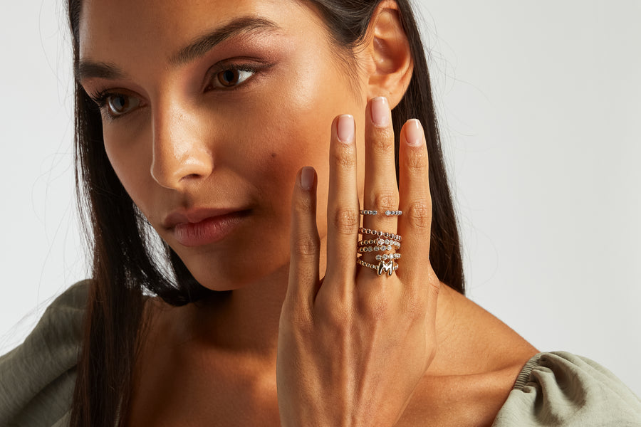 14K Diamond Ball Wrap Ring Rings - Alex Mika Jewelry