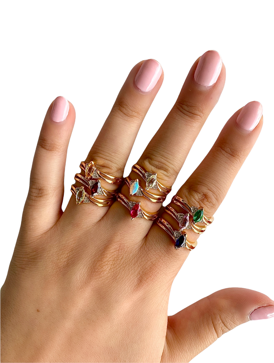 Birthstone Ring Ring - Alex Mika Jewelry