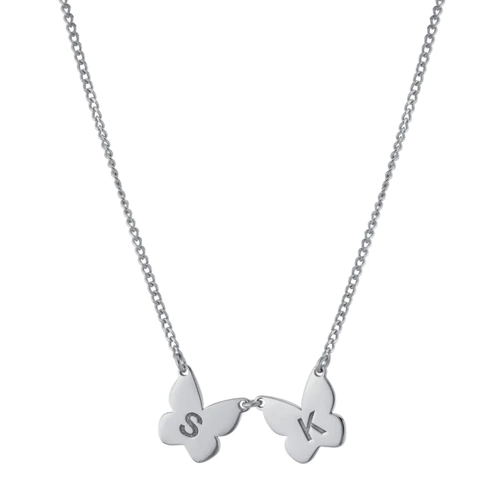 Butterfly Initial Necklace