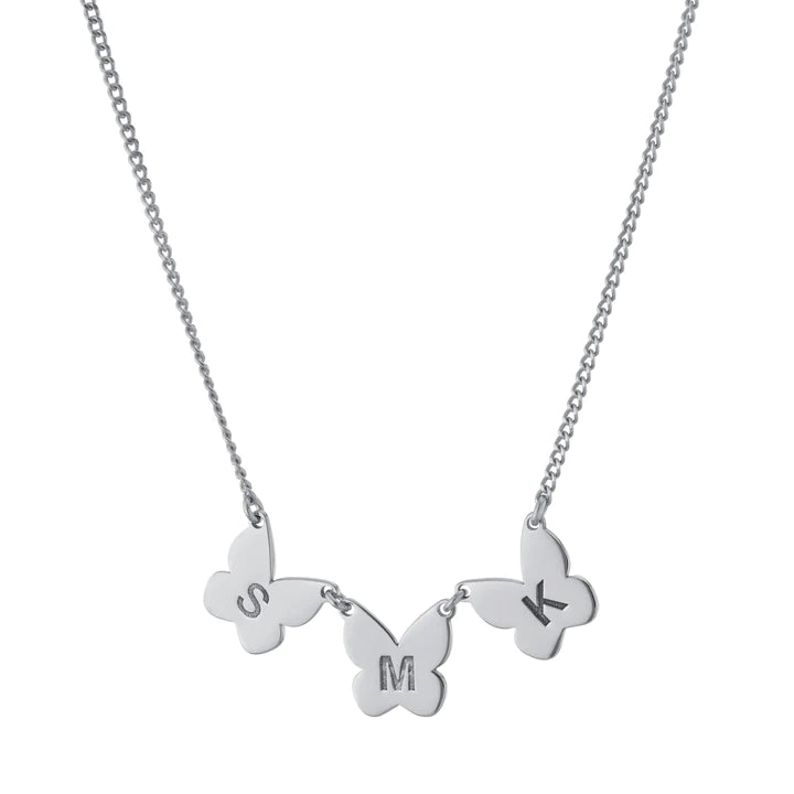 Butterfly Initial Necklace