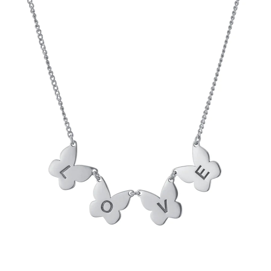 Butterfly Initial Necklace