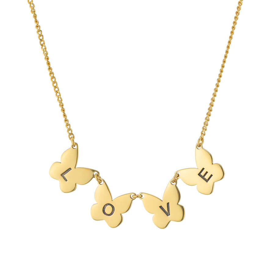 Butterfly Initial Necklace