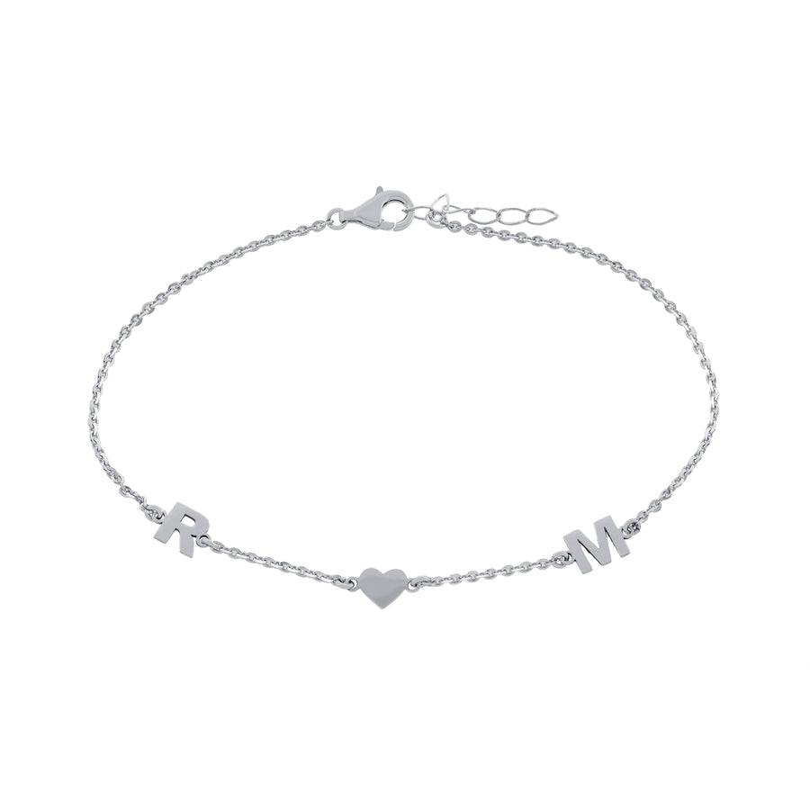 Initial Heart Initial Anklet Anklet - Alex Mika Jewelry
