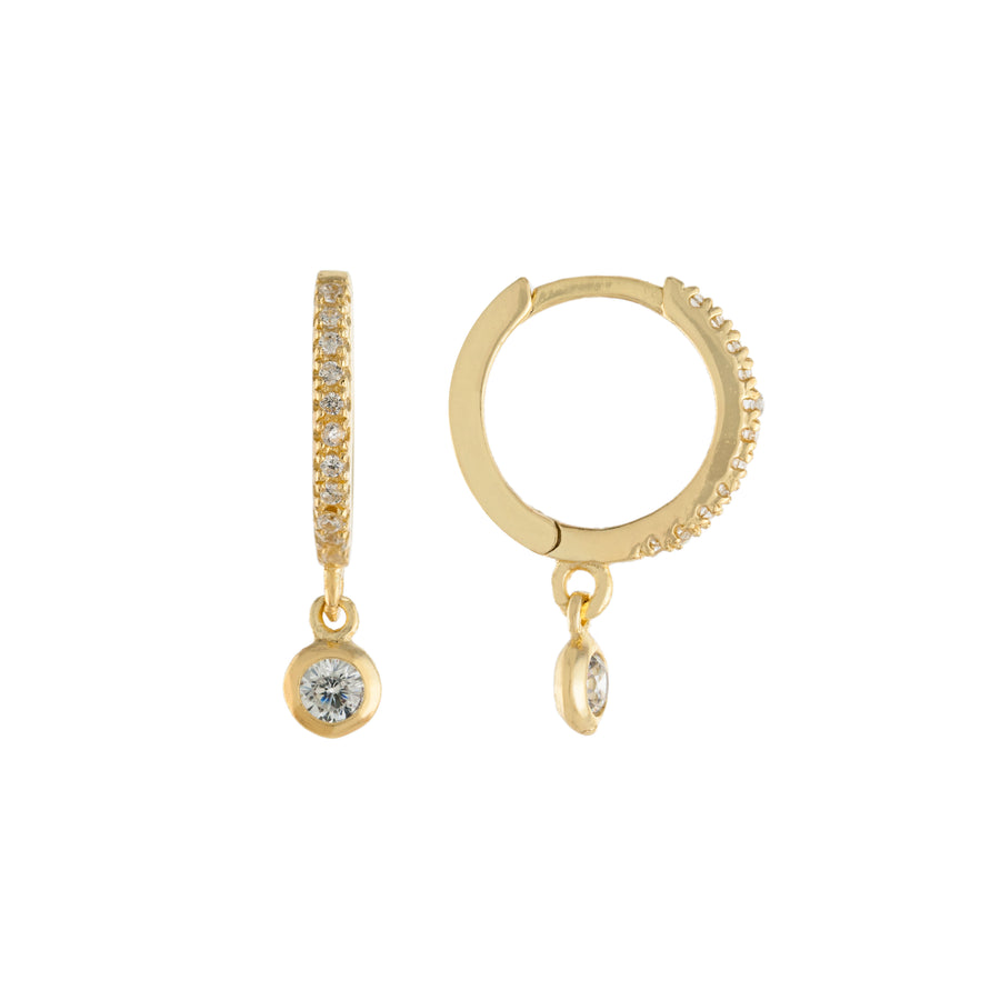 Dangling Bezel Huggie Earring Earring - Alex Mika Jewelry