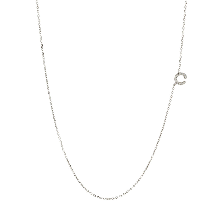 Asymmetrical Initial Necklace Necklace - Alex Mika Jewelry
