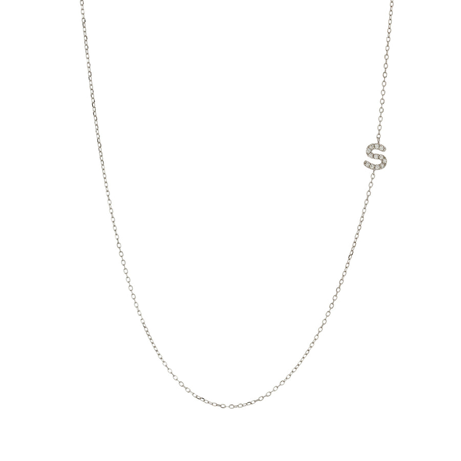 Asymmetrical Initial Necklace Necklace - Alex Mika Jewelry