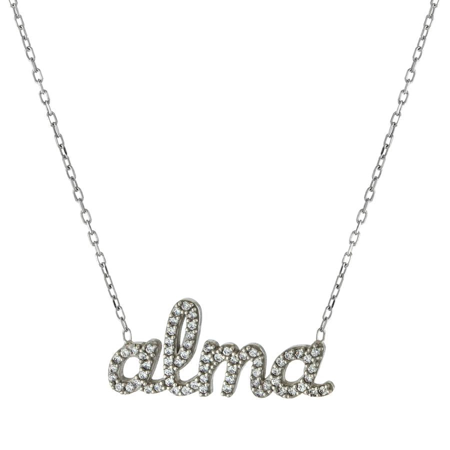 Pavé Script Name Necklace Necklace - Alex Mika Jewelry