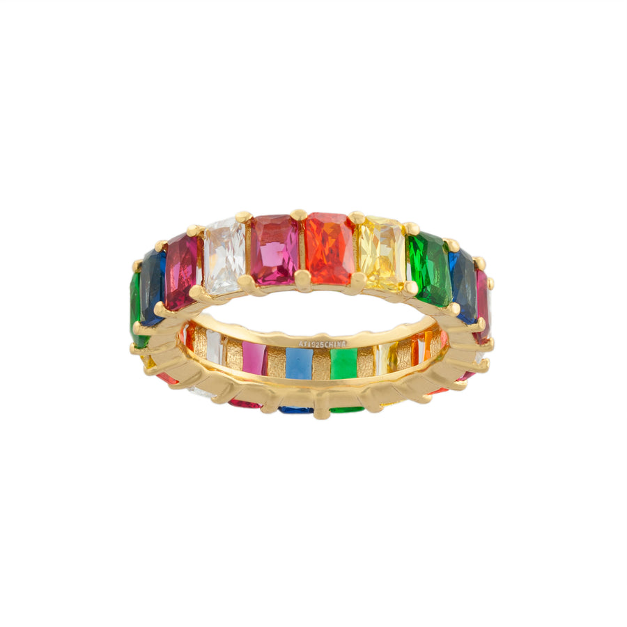 Multi Color Baguette Ring