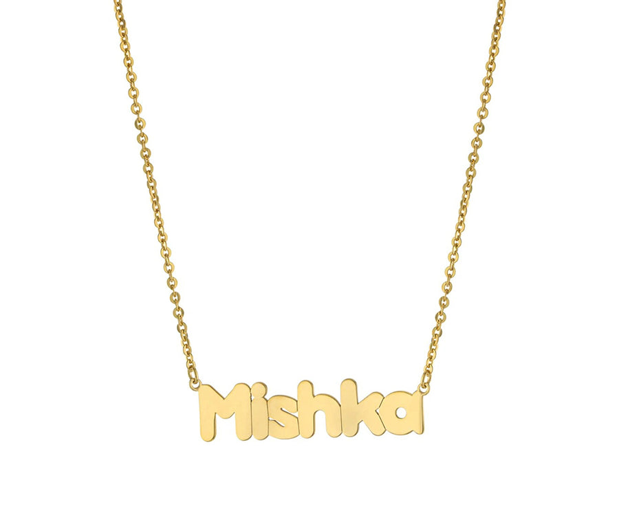 Smooth Bubble Letter Necklace Necklace - Alex Mika Jewelry