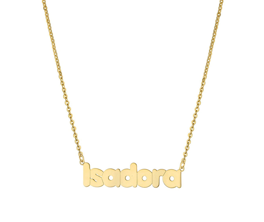 Smooth Bubble Letter Necklace Necklace - Alex Mika Jewelry
