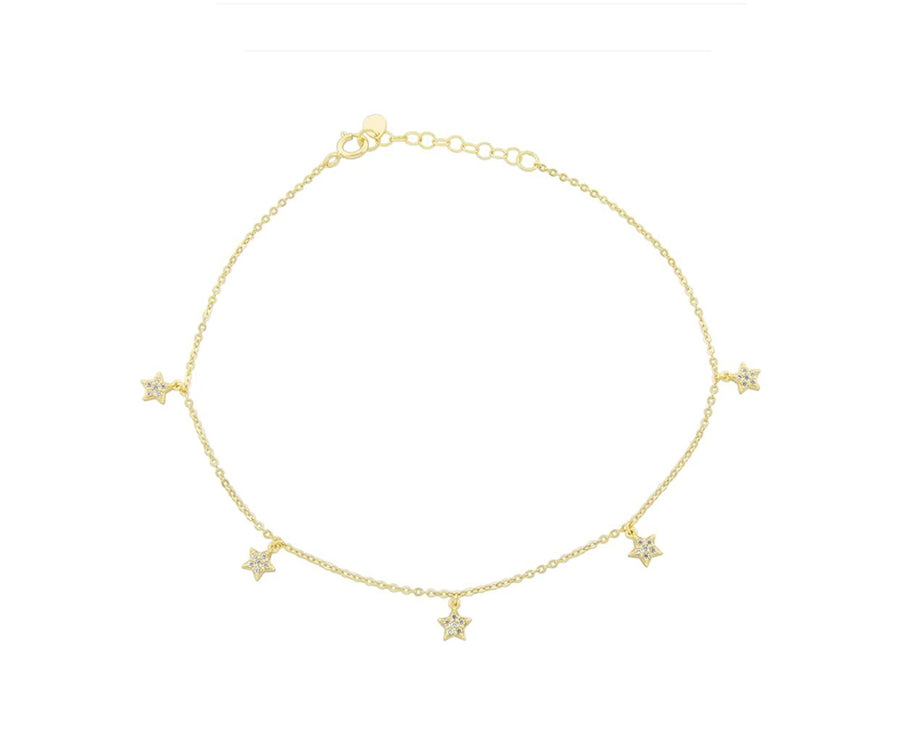 Star Drop Anklet Anklet - Alex Mika Jewelry