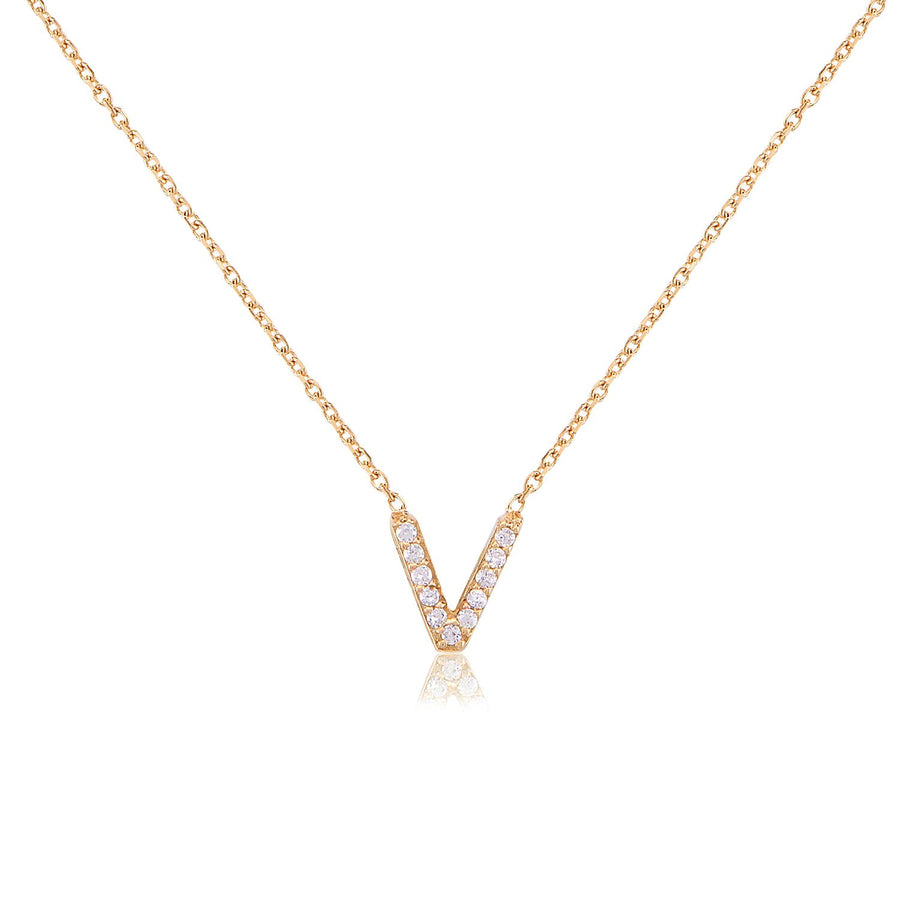 Sterling silver V initial necklace – Brereton Showcase Jewellers