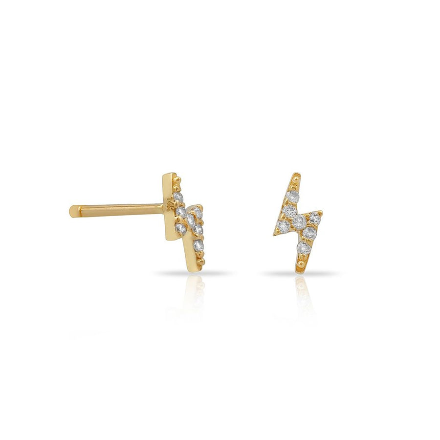 14k Lighting Bolt Earrings Earring - Alex Mika Jewelry
