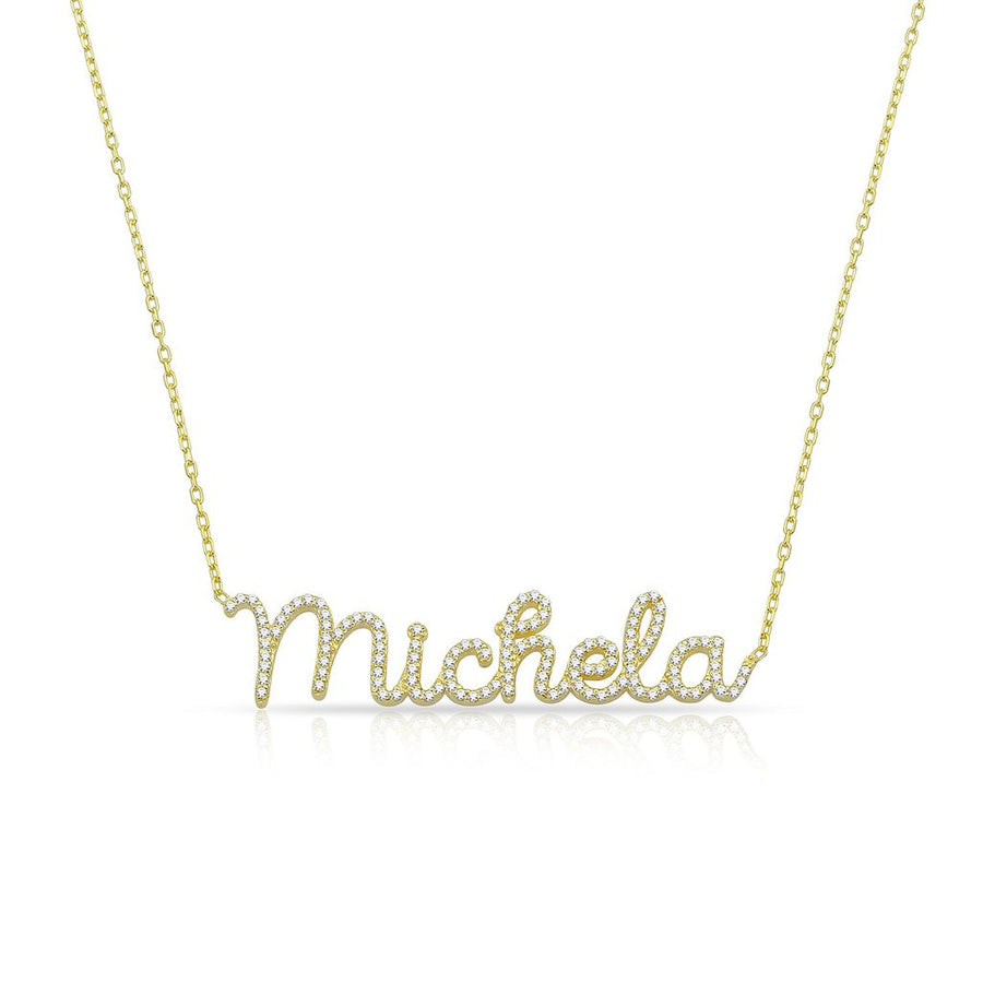 Pavé Script Name Necklace Necklace - Alex Mika Jewelry