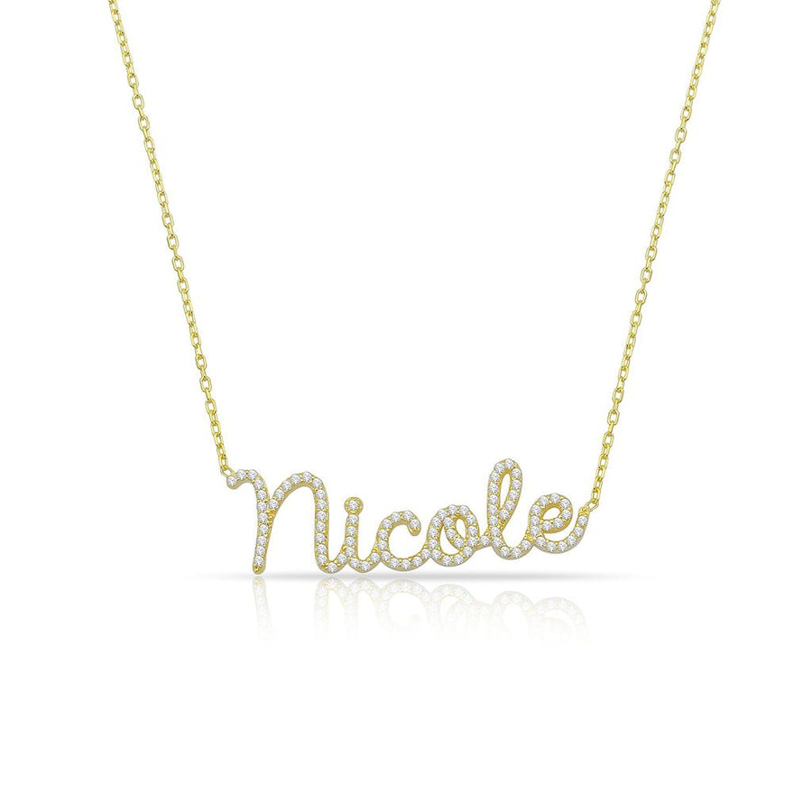 Pavé Script Name Necklace Necklace - Alex Mika Jewelry