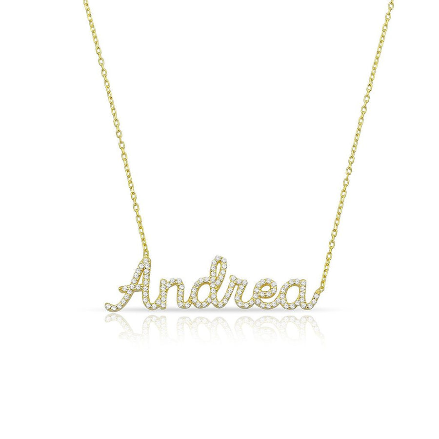 Pavé Script Name Necklace Necklace - Alex Mika Jewelry