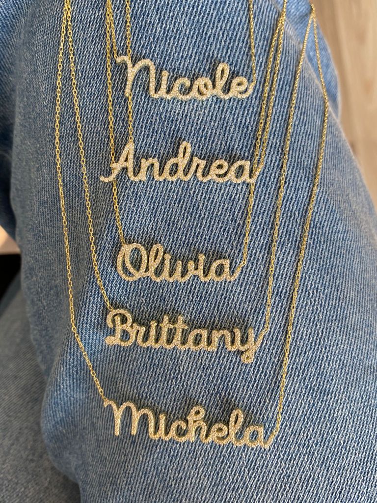 Pavé Script Name Necklace Necklace - Alex Mika Jewelry