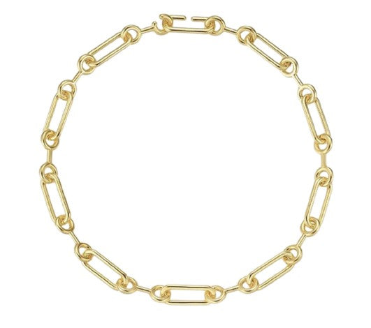 Double Circle Oval Link Necklace