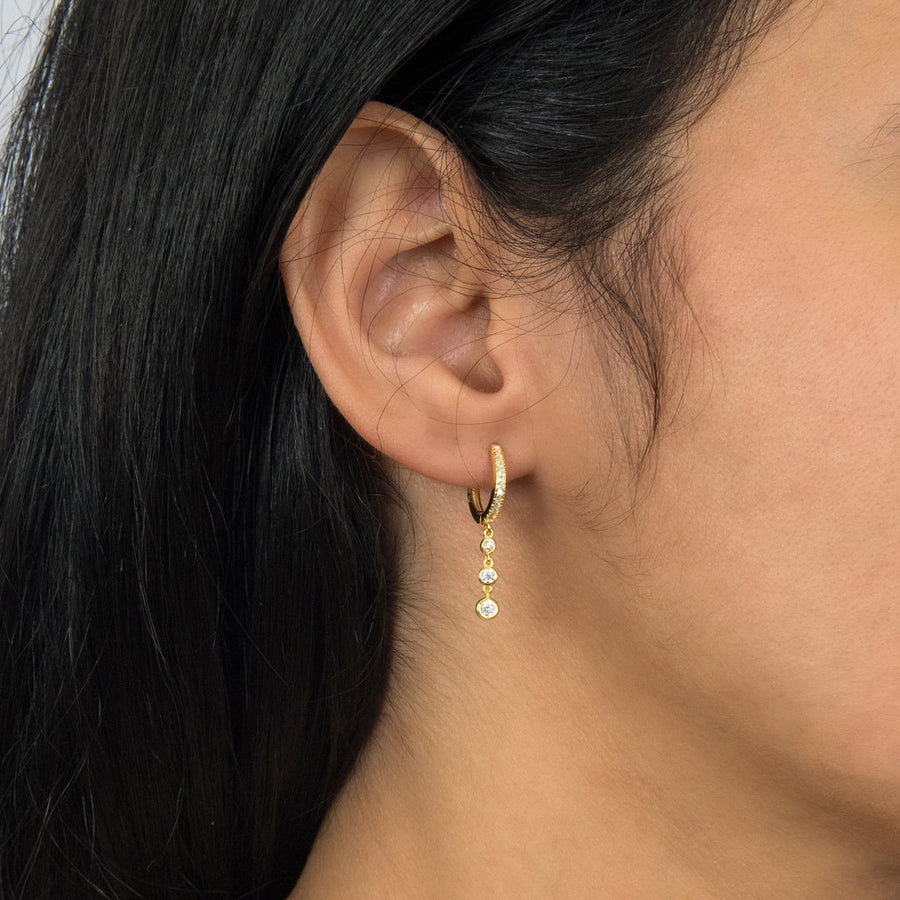 Multi Bezel Huggies Earring - Alex Mika Jewelry