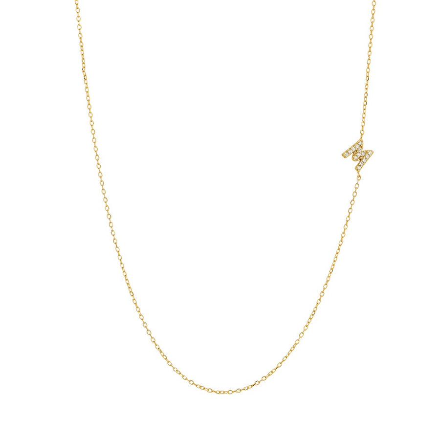 Asymmetrical Initial Necklace Necklace - Alex Mika Jewelry