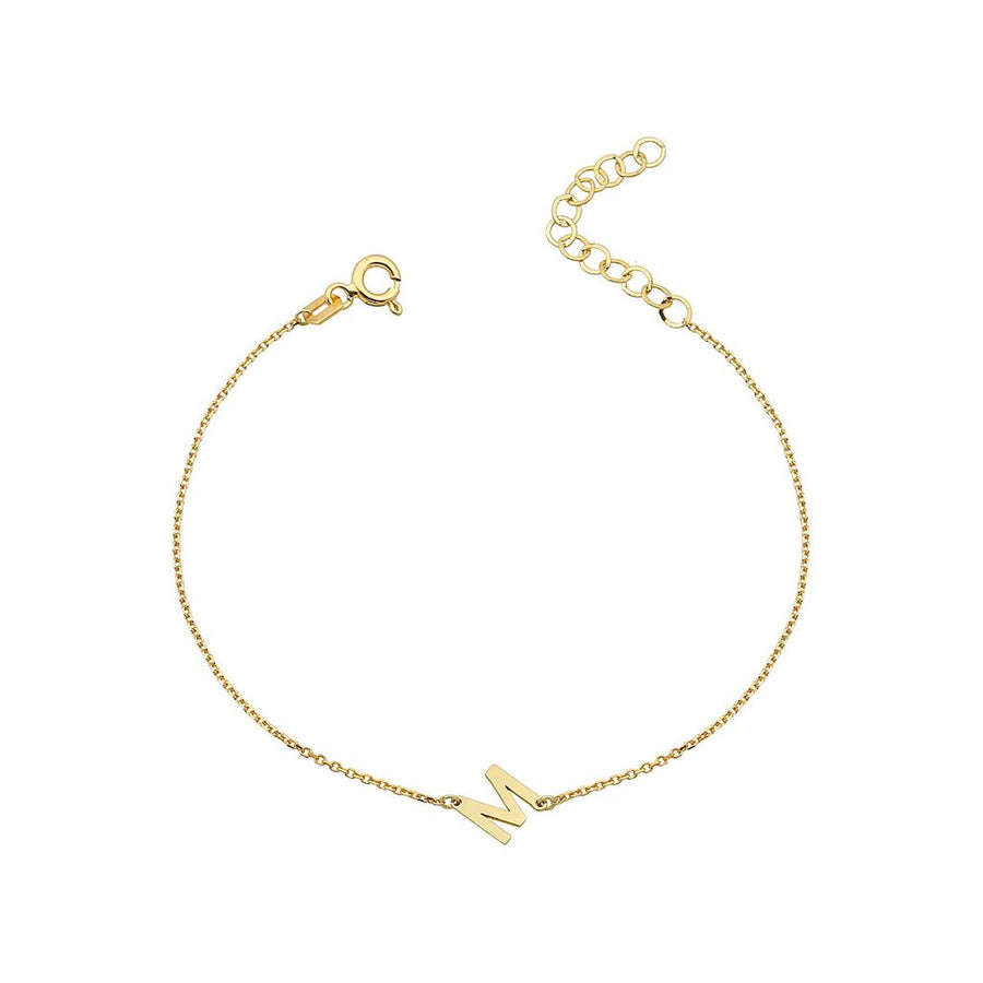 14k Initial Gold Bracelet Bracelet - Alex Mika Jewelry