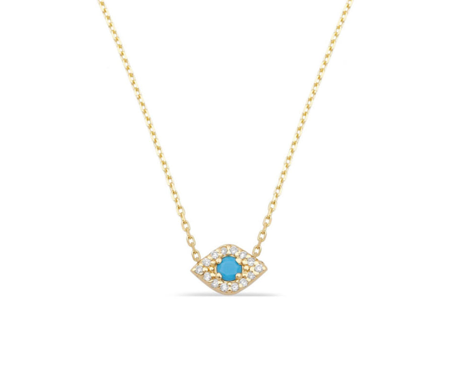 14k Diamond Evil Eye Necklace Necklace - Alex Mika Jewelry