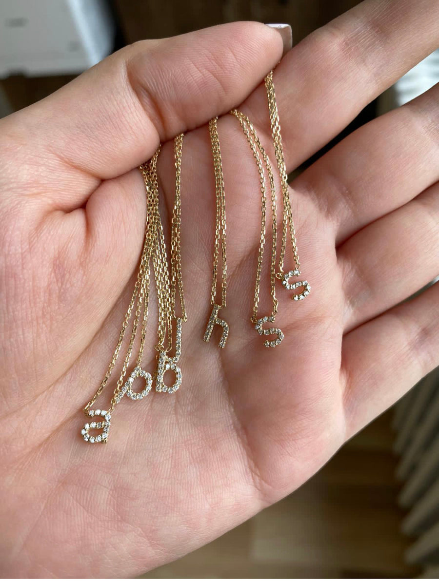 14k Gold Initial Necklace Necklace - Alex Mika Jewelry