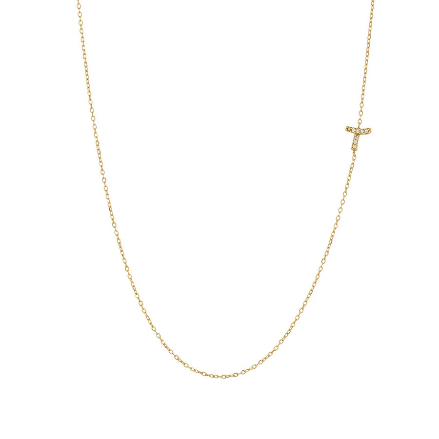 Asymmetrical Initial Necklace Necklace - Alex Mika Jewelry