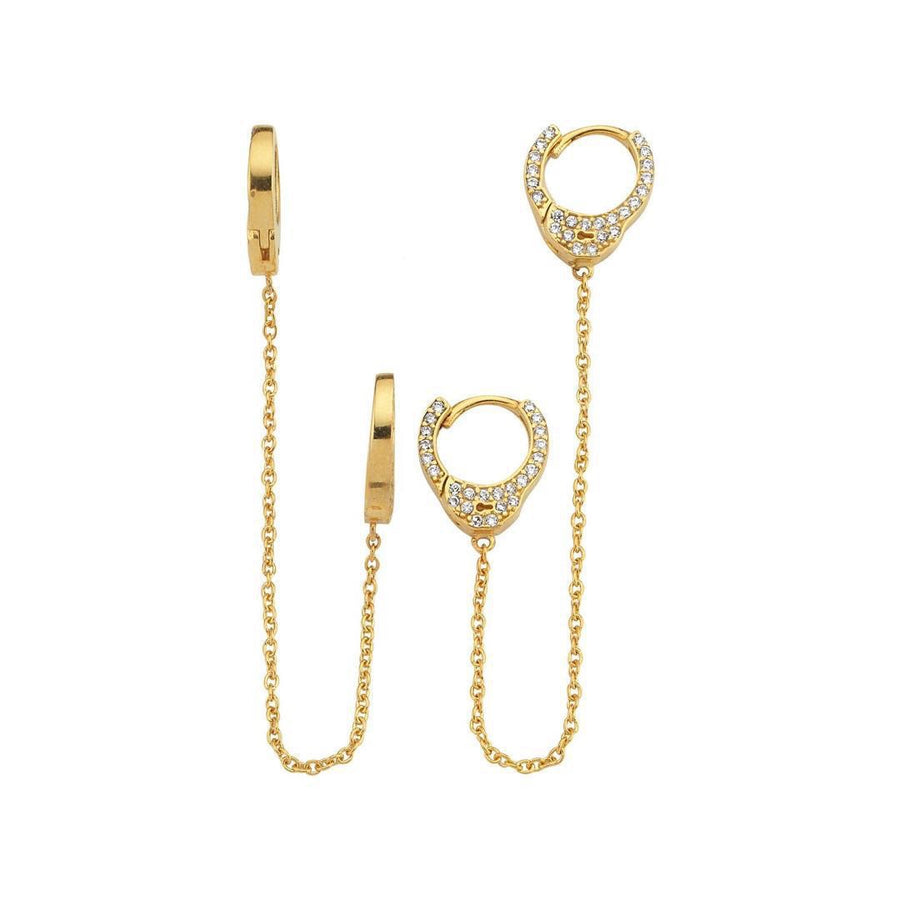 Pavé Handcuff Chain Earring