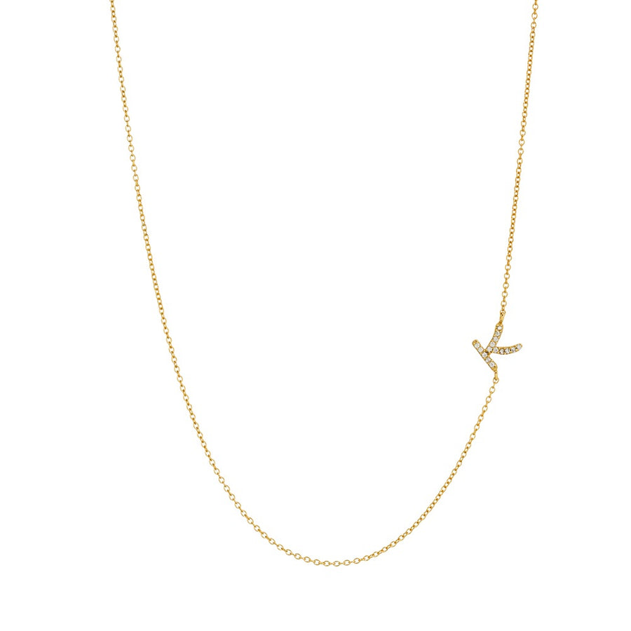 Asymmetrical Initial Necklace Necklace - Alex Mika Jewelry