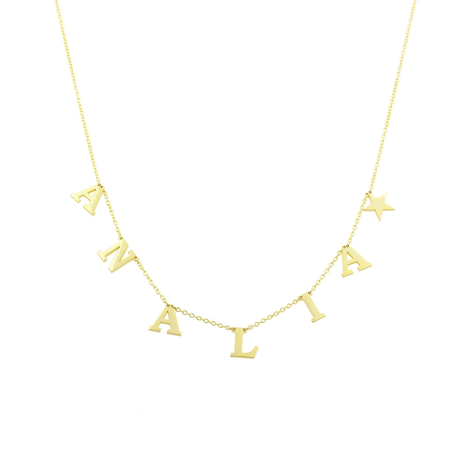 Dangling Name Star Necklace – Alex Mika Jewelry