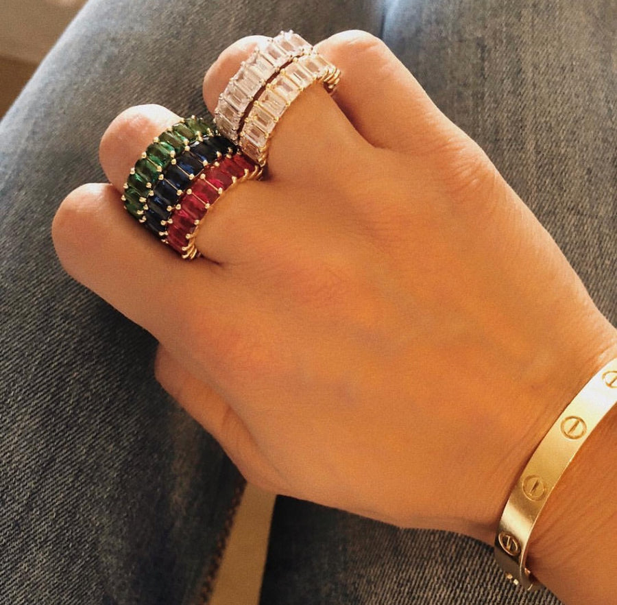 Multi Color Baguette Ring