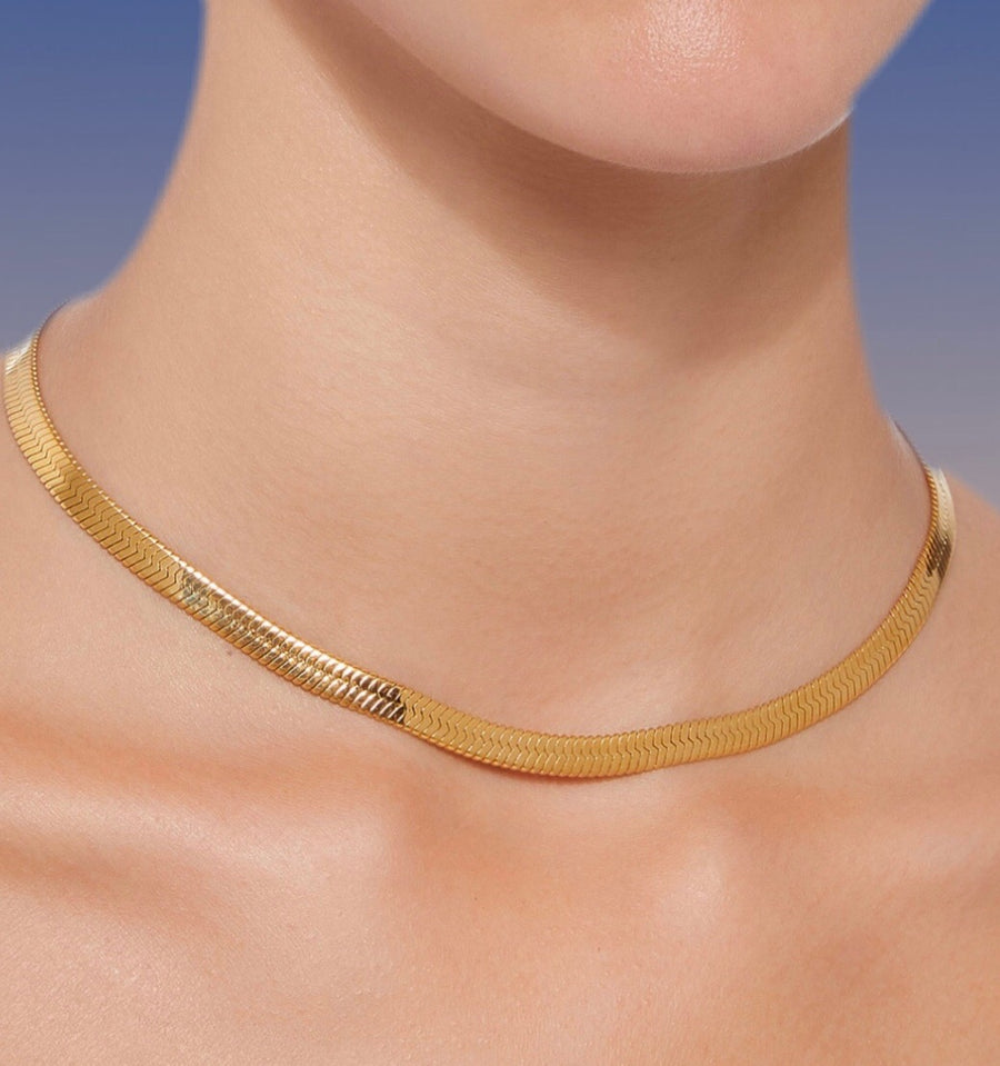 Herringbone Choker Necklace - Alex Mika Jewelry