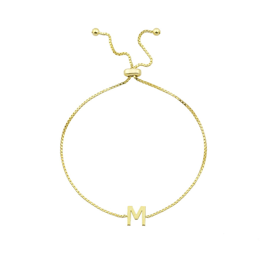 Adjustable Initial Bracelet Gold