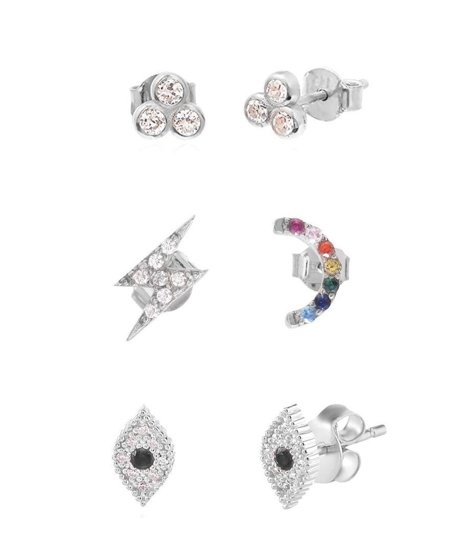 Set of 3 Studs Earring - Alex Mika Jewelry