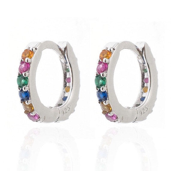 Rainbow Mini Hoops Earring - Alex Mika Jewelry