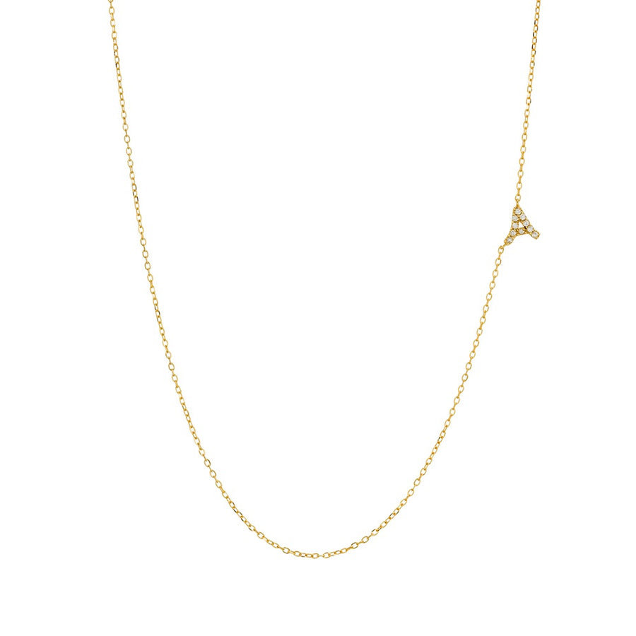 Asymmetrical Initial Necklace Necklace - Alex Mika Jewelry