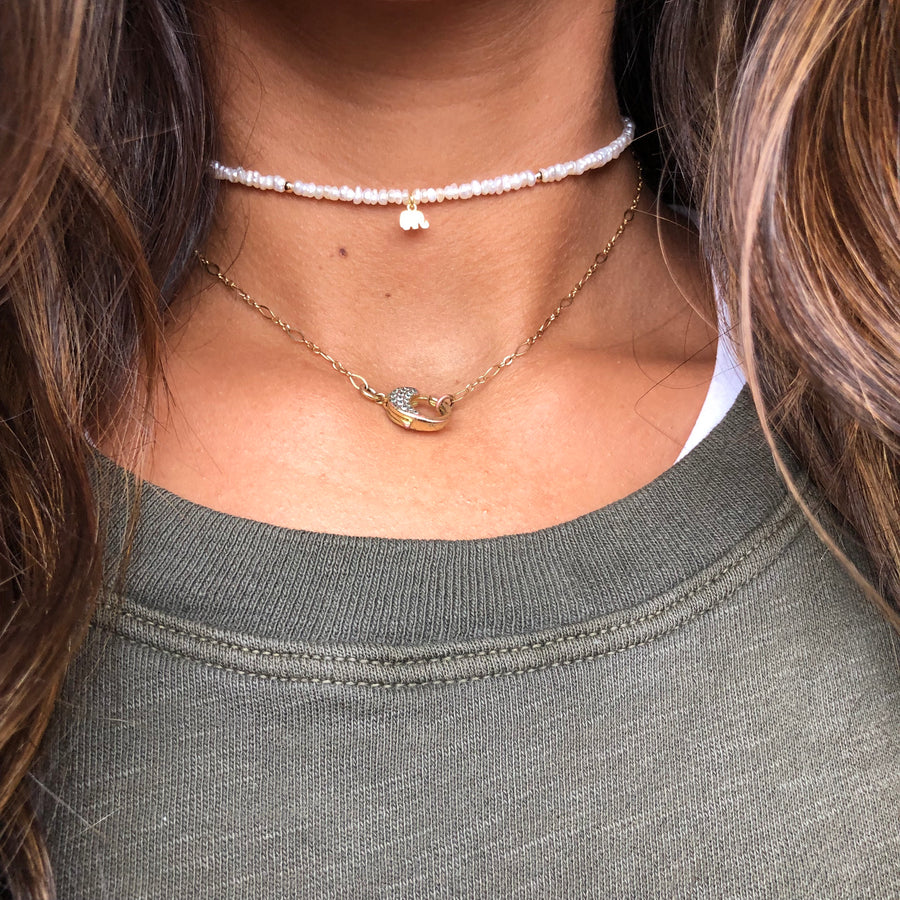 Elephant Pearl Choker Necklace - Alex Mika Jewelry