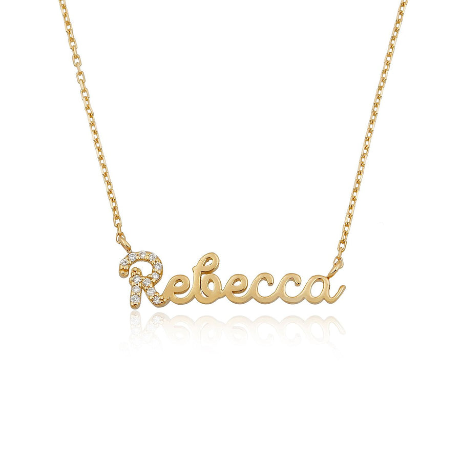 14K Diamond Name Necklace