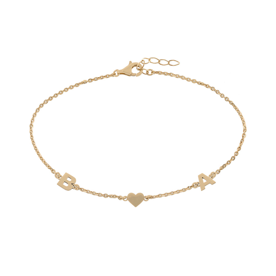 Initial Heart Initial Anklet