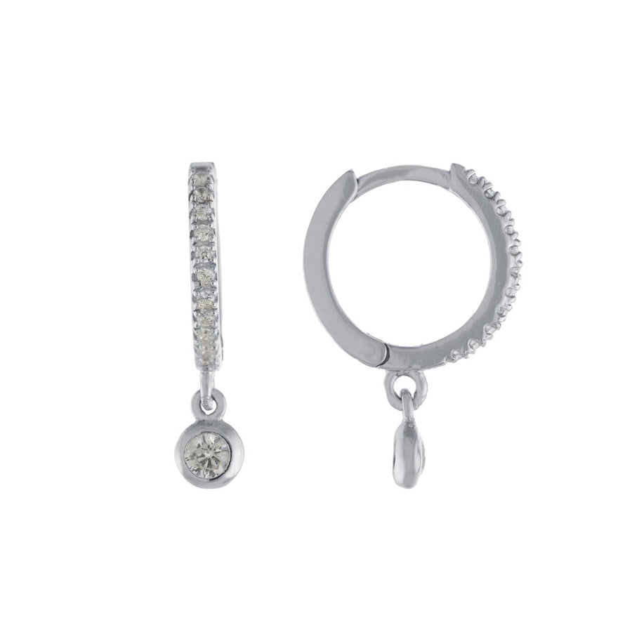 Dangling Bezel Huggie Earring Earring - Alex Mika Jewelry