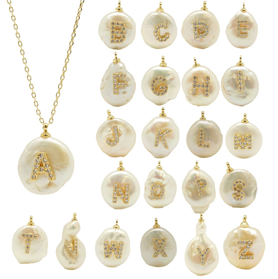 Pearl Initial Necklace Necklace - Alex Mika Jewelry