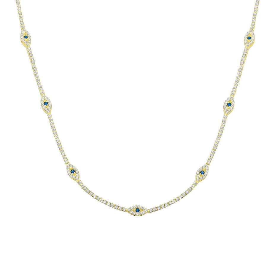 Evil Eye Tennis Choker Necklace - Alex Mika Jewelry