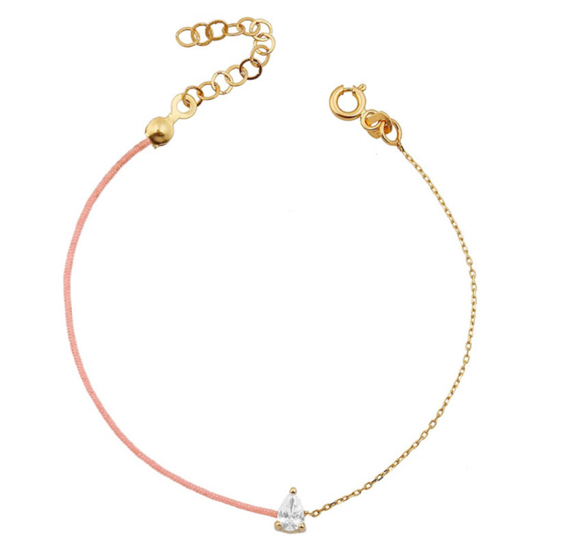 Diamond Pink Silk Bracelet