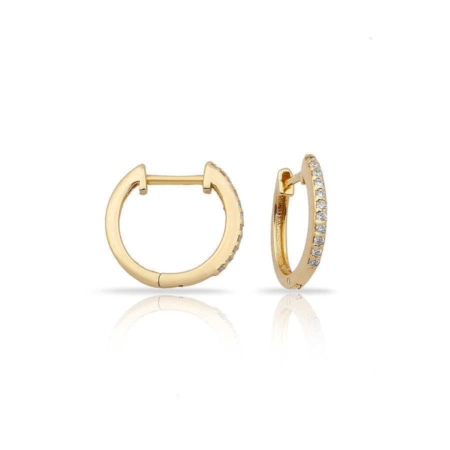 14k Diamond Huggies Earring - Alex Mika Jewelry