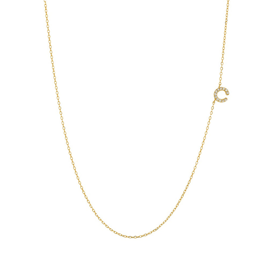 Asymmetrical Initial Necklace Necklace - Alex Mika Jewelry