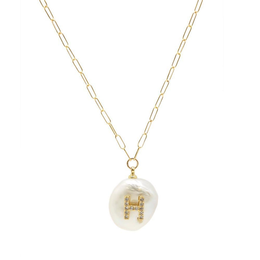 Pearl Initial Necklace Necklace - Alex Mika Jewelry