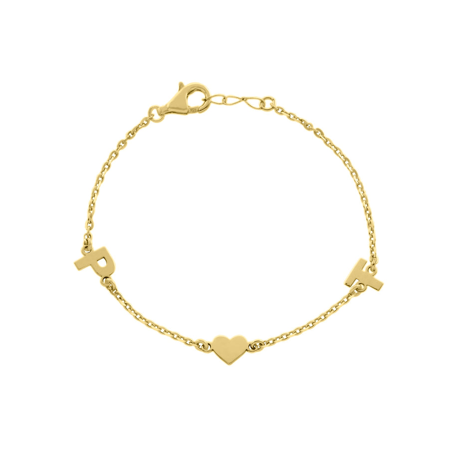 Initials Heart Bracelet Bracelet - Alex Mika Jewelry