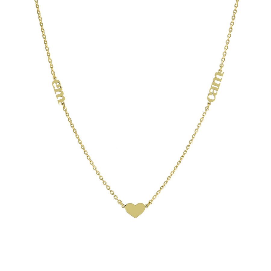 Double Name Heart Necklace Necklace - Alex Mika Jewelry